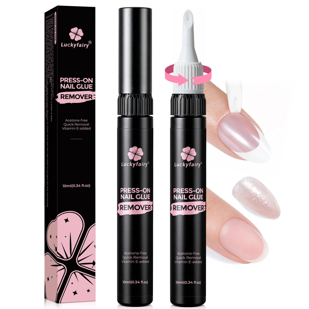 Luckyfairy 4-in-1 nail glue remover pen shown in compact form for easy use