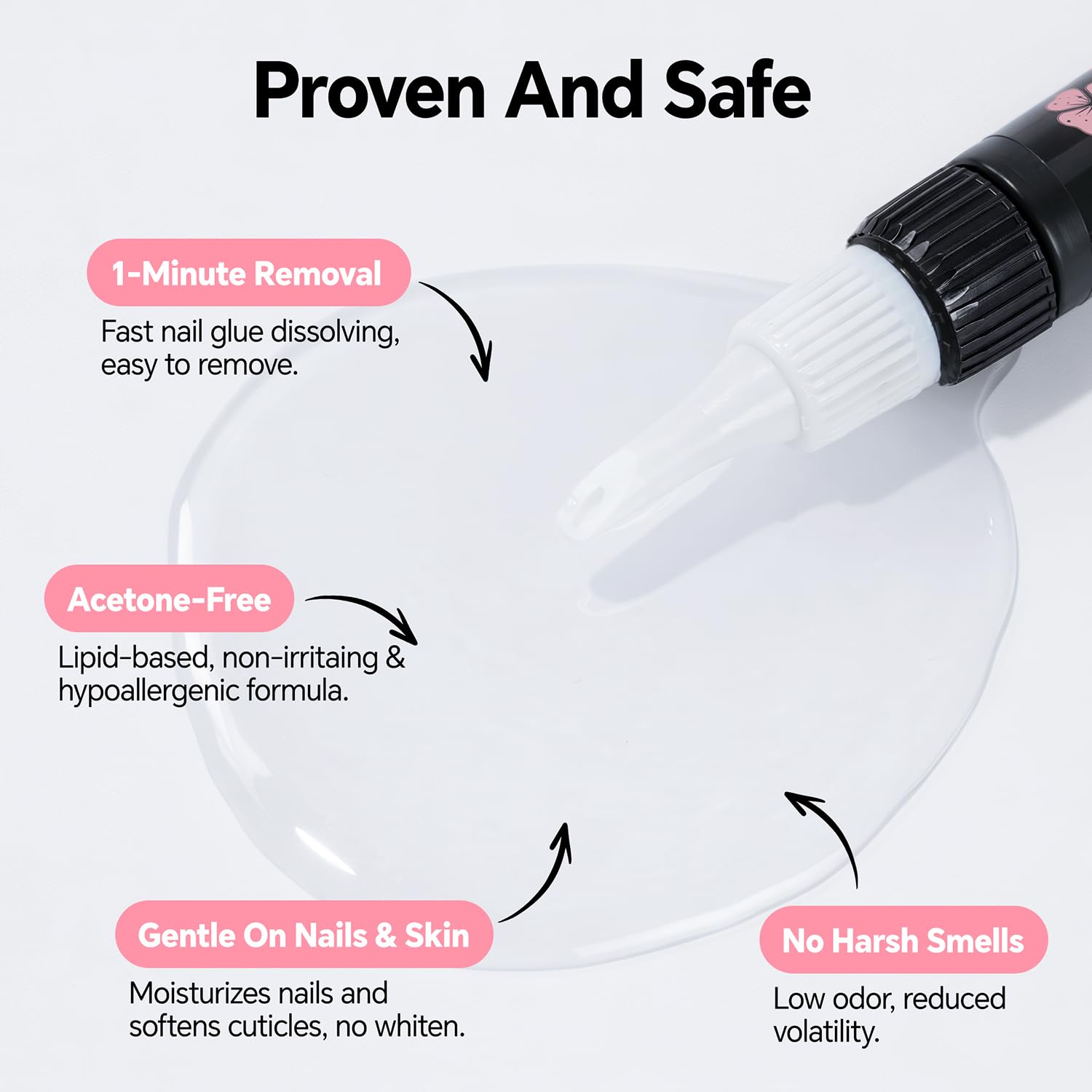 Luckyfairy acetone-free formula protecting nails and cuticles during removal