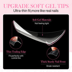 Luckyfairy duck nail tips with natural back edge for comfortable fit