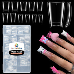 Luckyfairy duck nail tips packaging showing 504 pieces for DIY nails