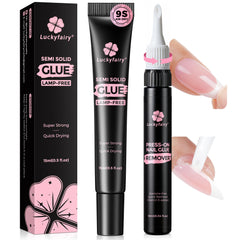 Luckyfairy nail glue 15g bottle for secure, long-lasting press-ons