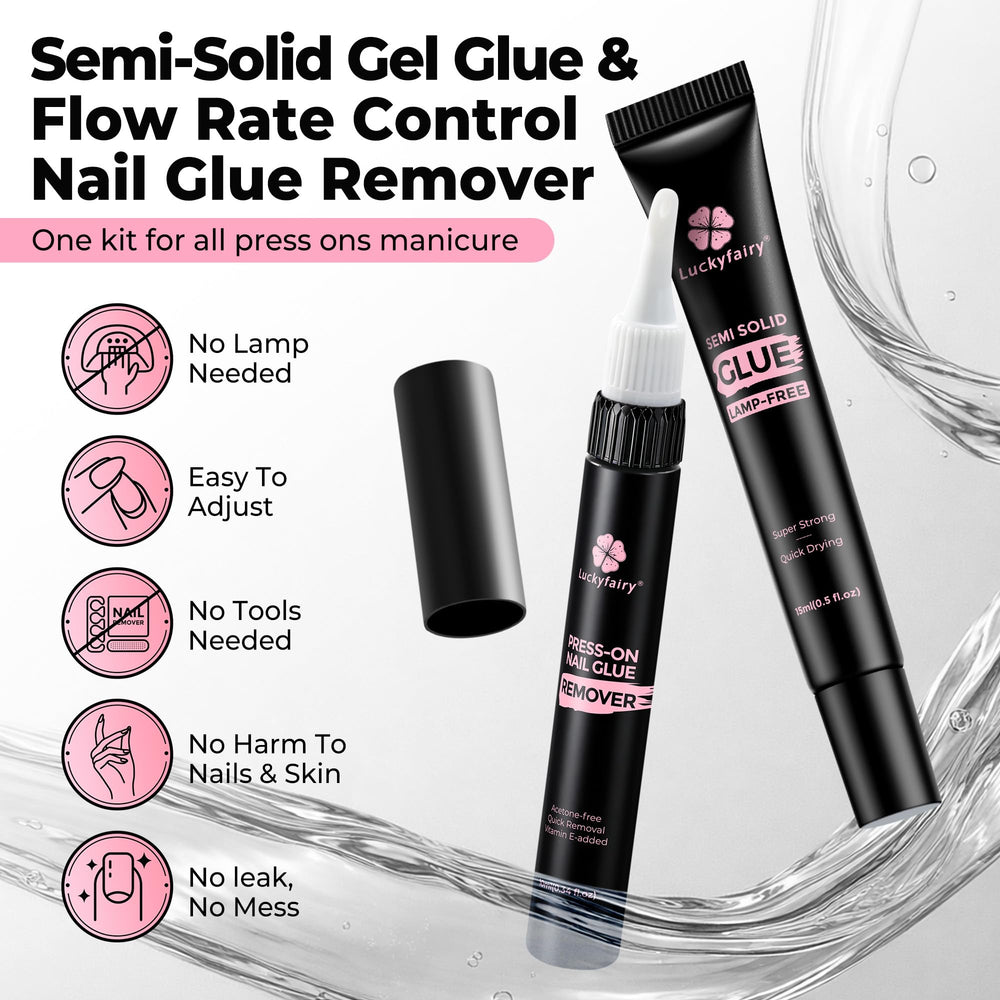 Luckyfairy remover 10ml bottle for gentle acetone-free cleanup