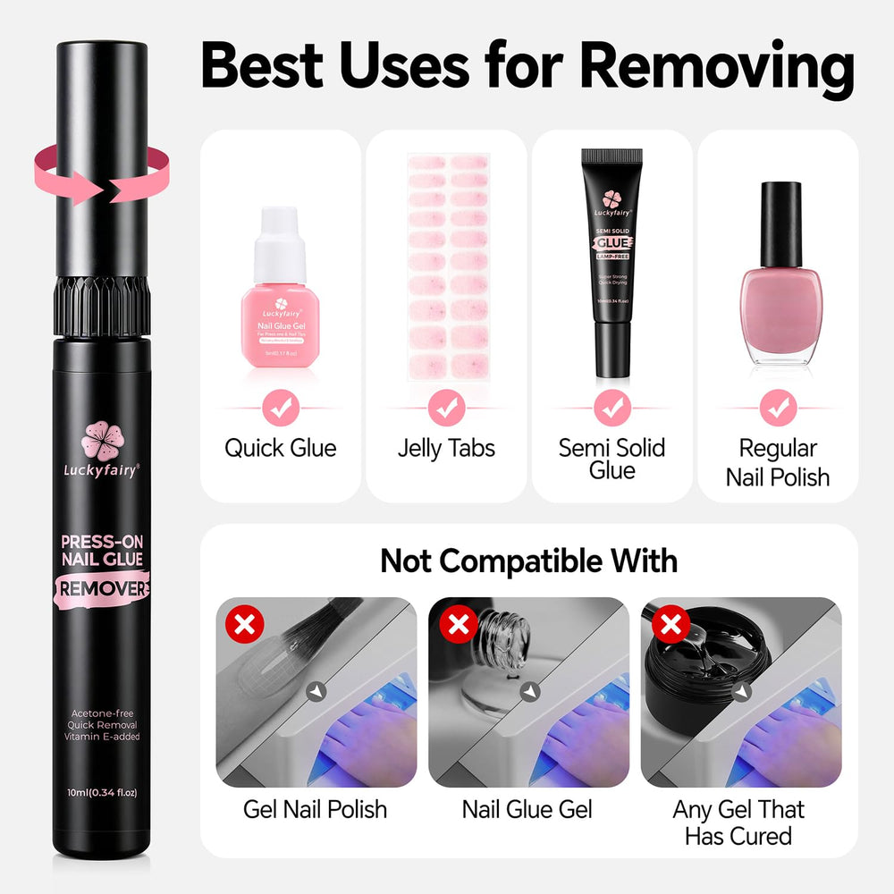 Luckyfairy portable leak-proof remover pen fits in nail kit
