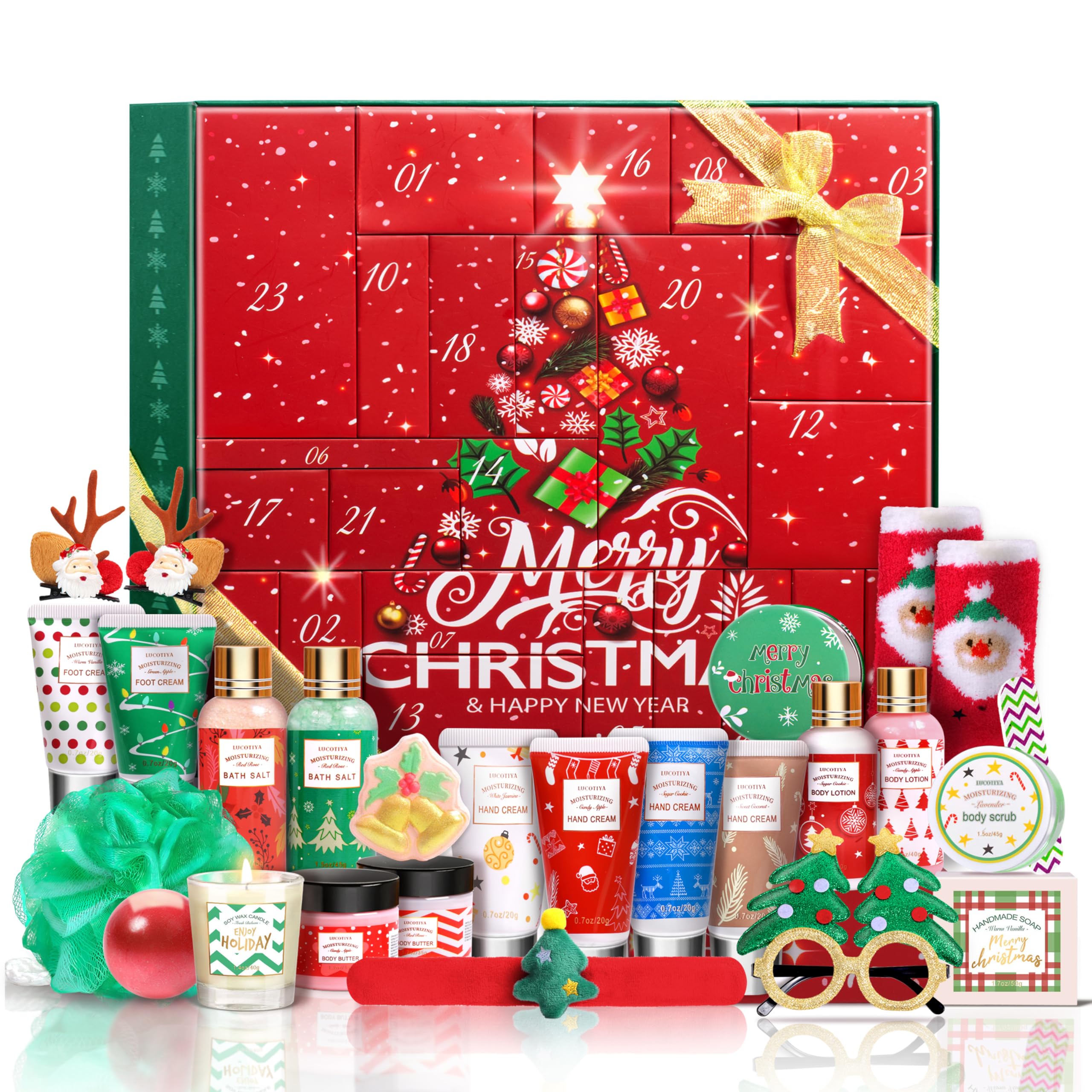LUCOTIYA Advent Calendar front view with 24 surprises for daily pampering.