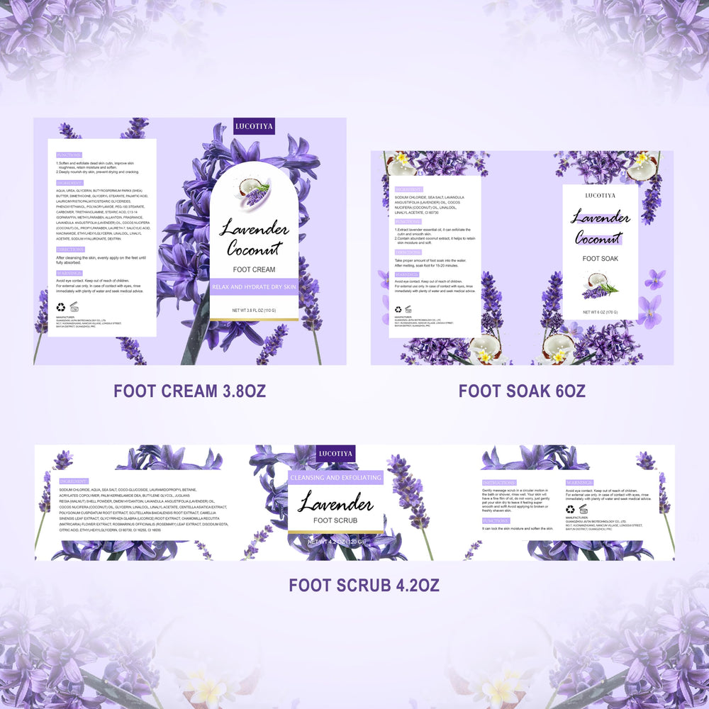 Lucotiya lavender foot care set ready for daily maintenance