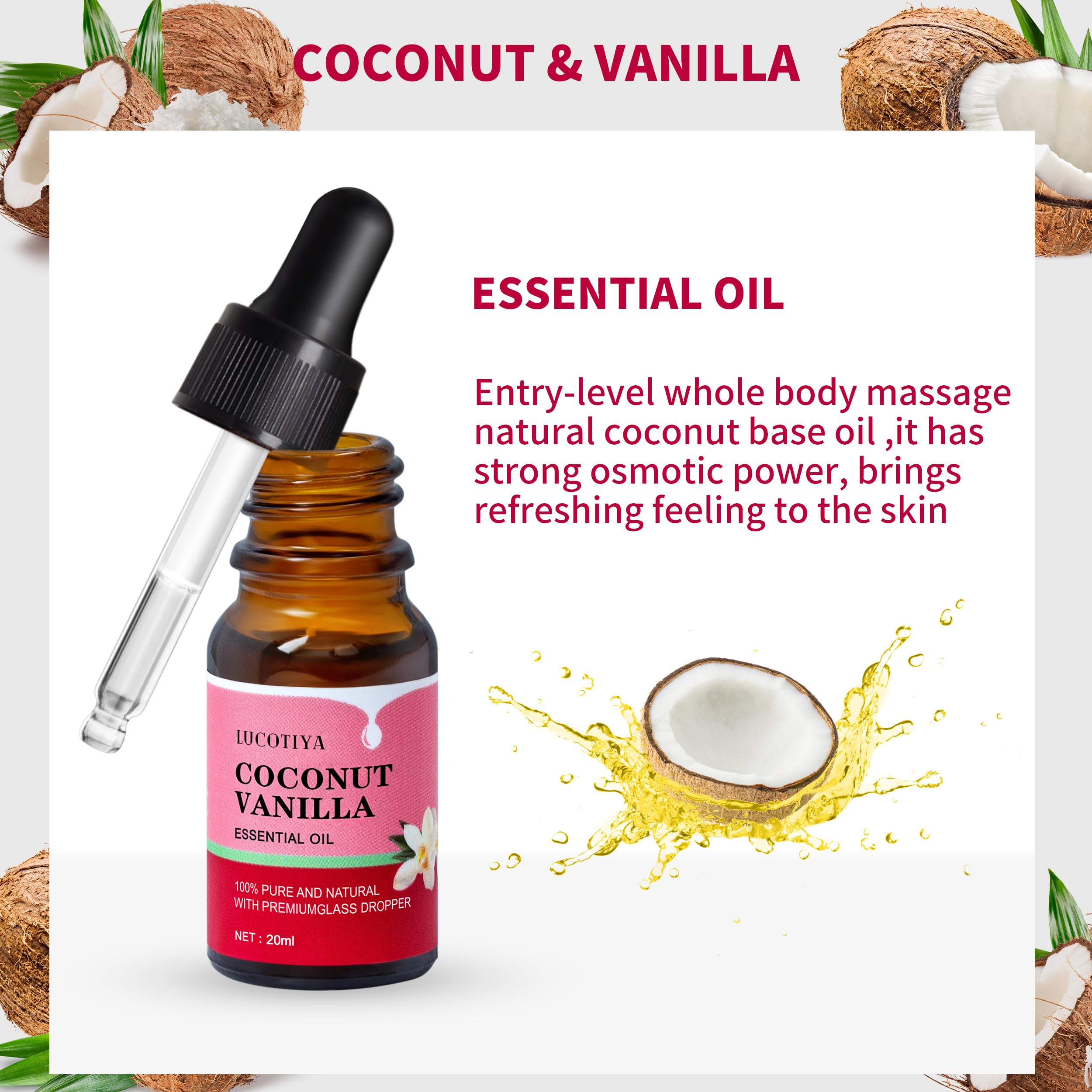 Lucotiya lip balm vanilla coconut travel compact for nourished lips.