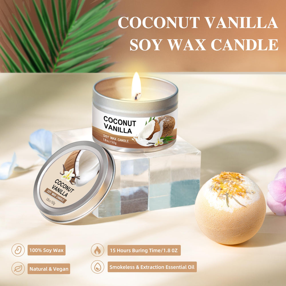 LUCOTIYA Vanilla Coconut Candle creates a relaxing ambience