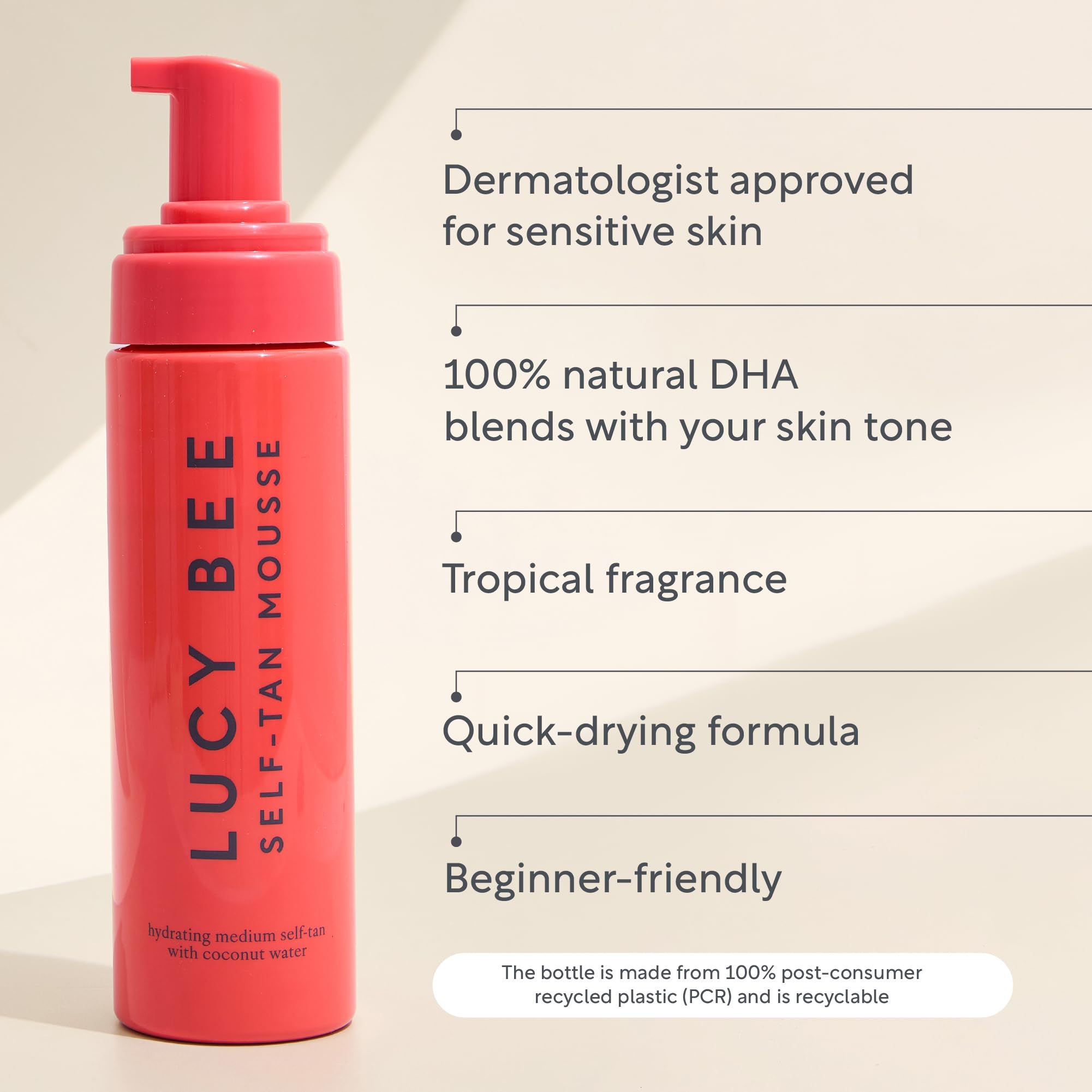 Color guide on skin showing natural tan development with Lucy Bee