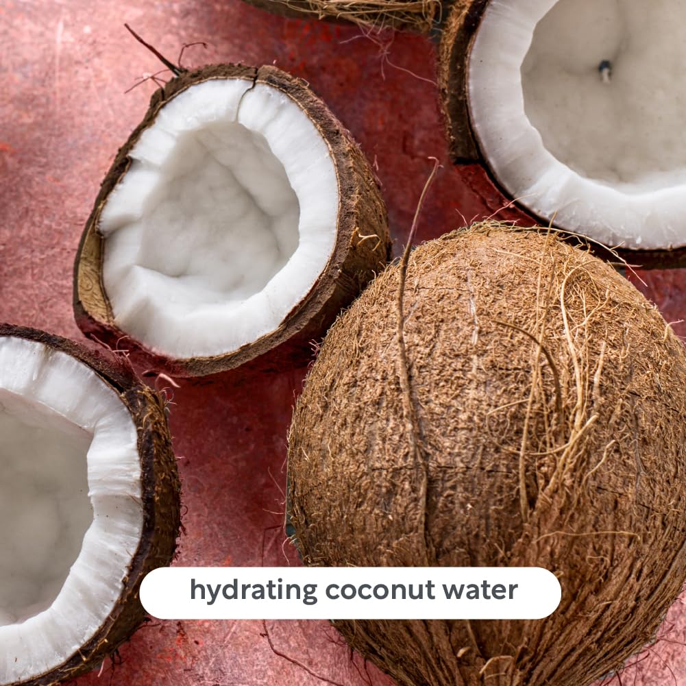 Tropical scent and hydrating coconut water make tanning pleasant