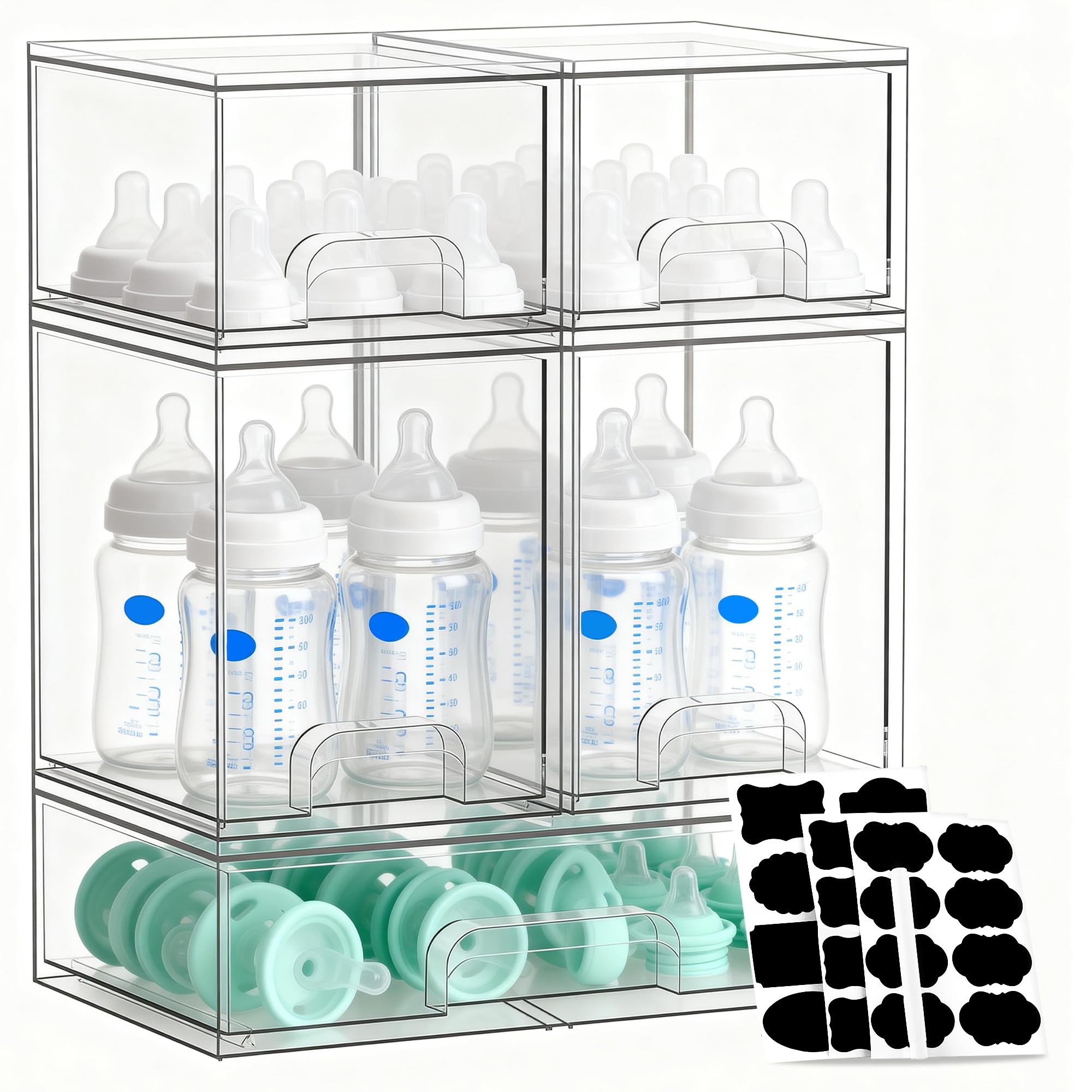Lufstd tiroirs empilables pour bouteilles, accès rapide et rangement clair.