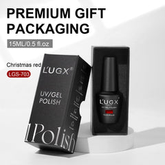 L'UGX Premium packaging showcases a gift-ready nail polish bottle.