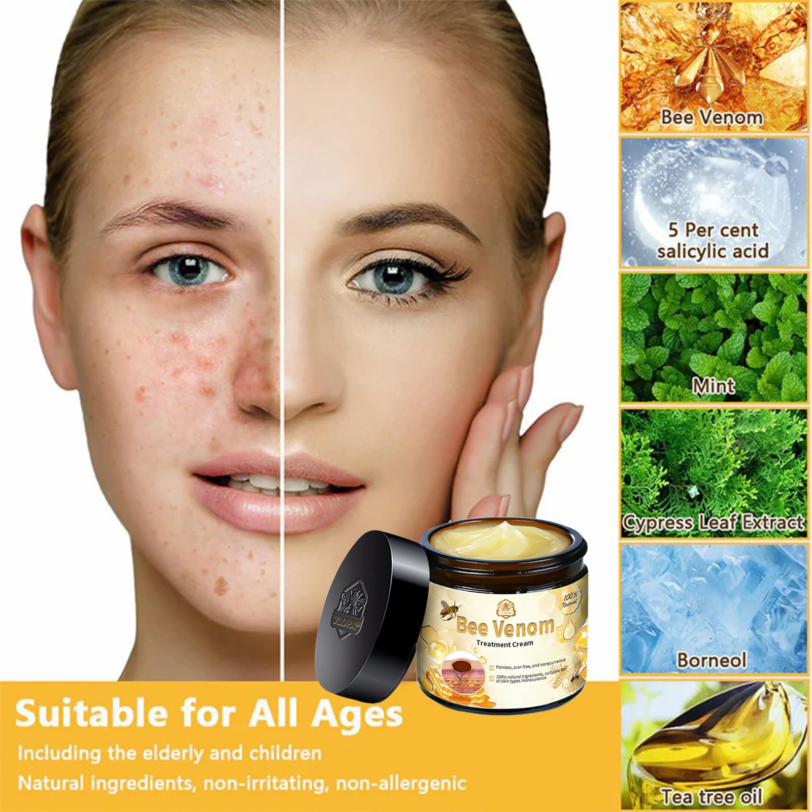 Luhaka Bee Venom Cream ingredients natural extracts for skin nourishment.