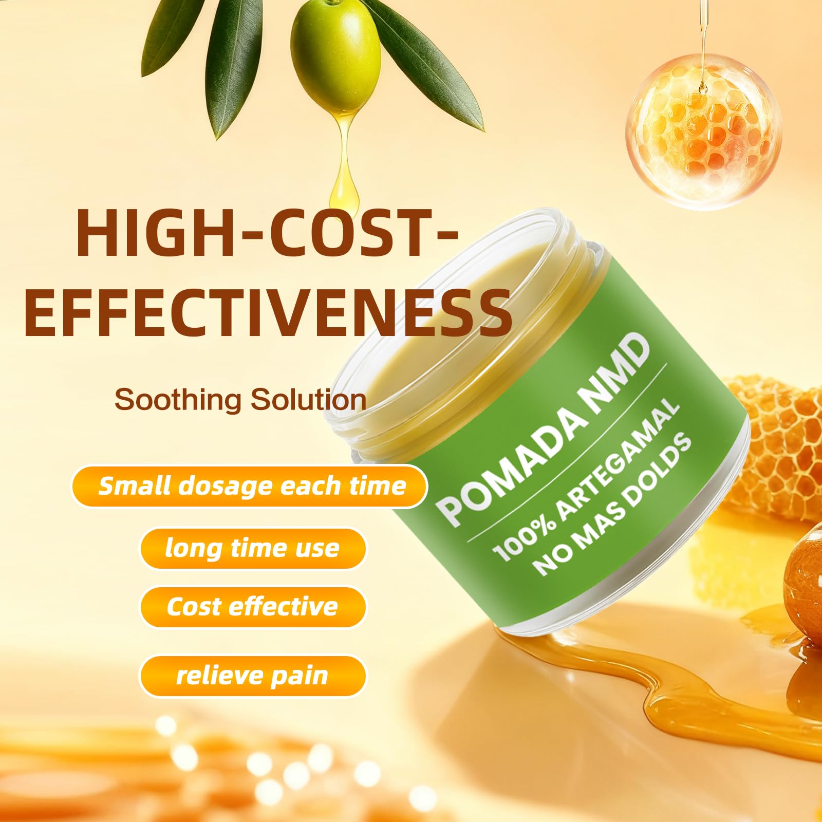 LUIMOLL NMD arnica and olive oil ingredients show herbal blend.