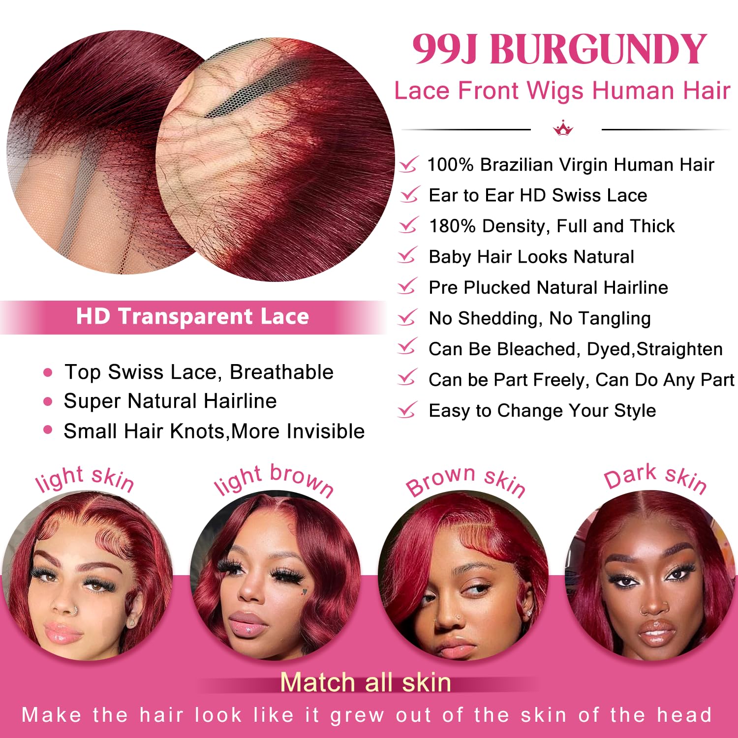 Lukymart Glueless lace front cap providing secure fit and all-day wear.
