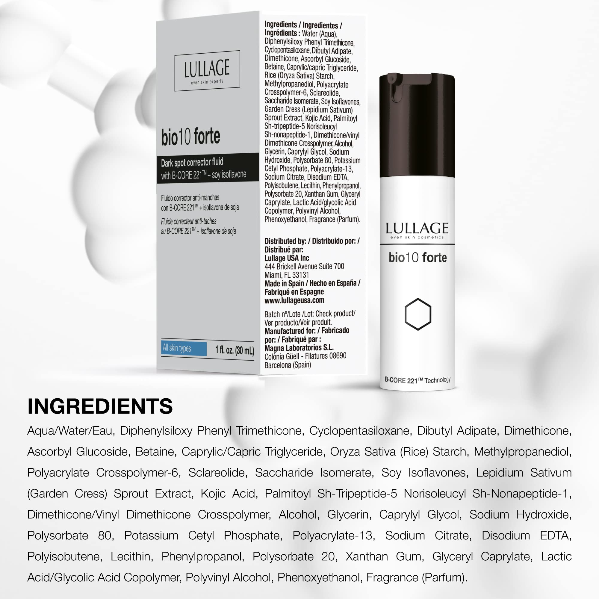 LULLAGE bio10 forte all-skin-types support is suitable for sensitive skin.