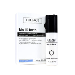 LULLAGE bio10 forte dark-spot-fluid bottle targets discoloration for a more even complexion.