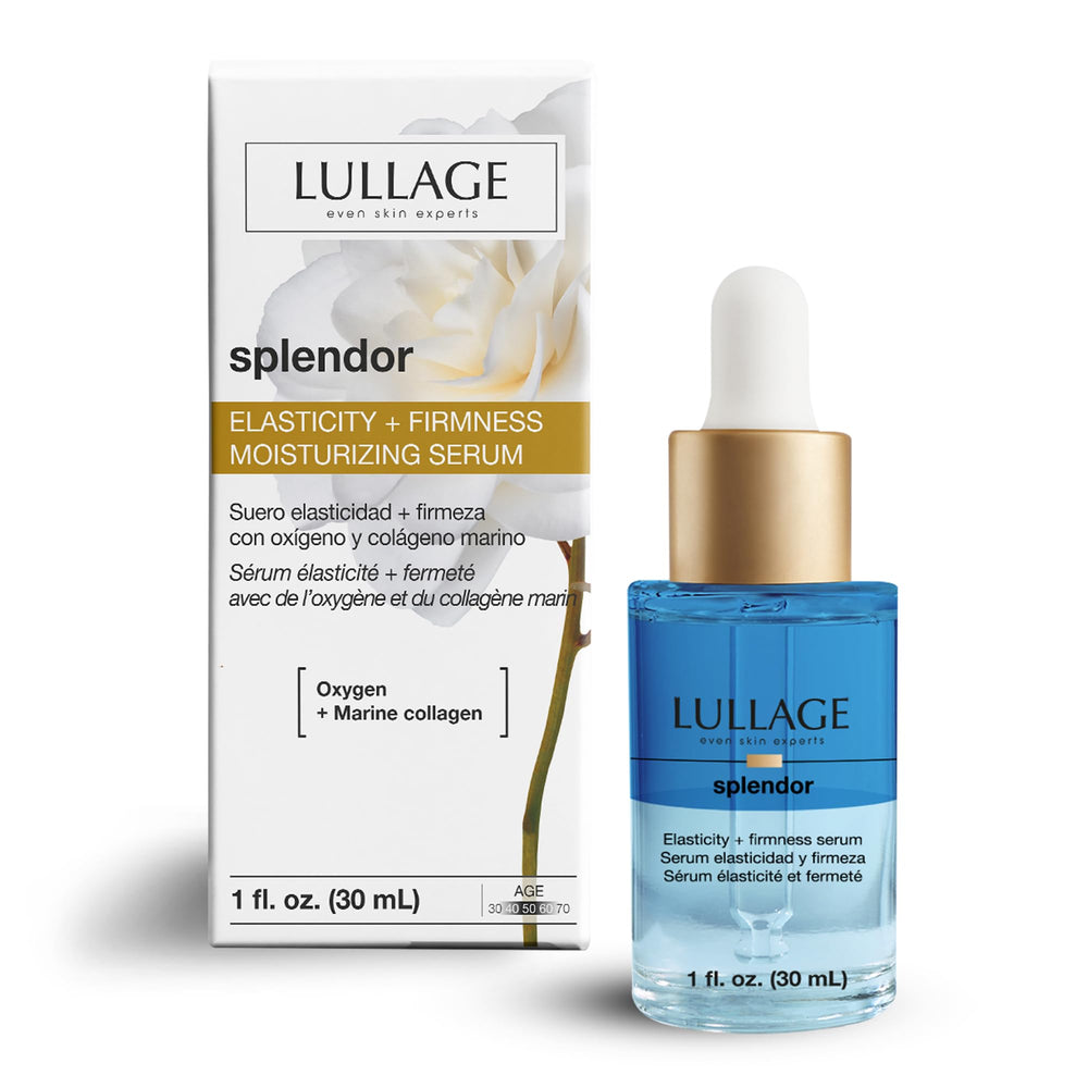 LULLAGE Splendor oxygen bottle shows a refreshing hydration boost for brighter skin.