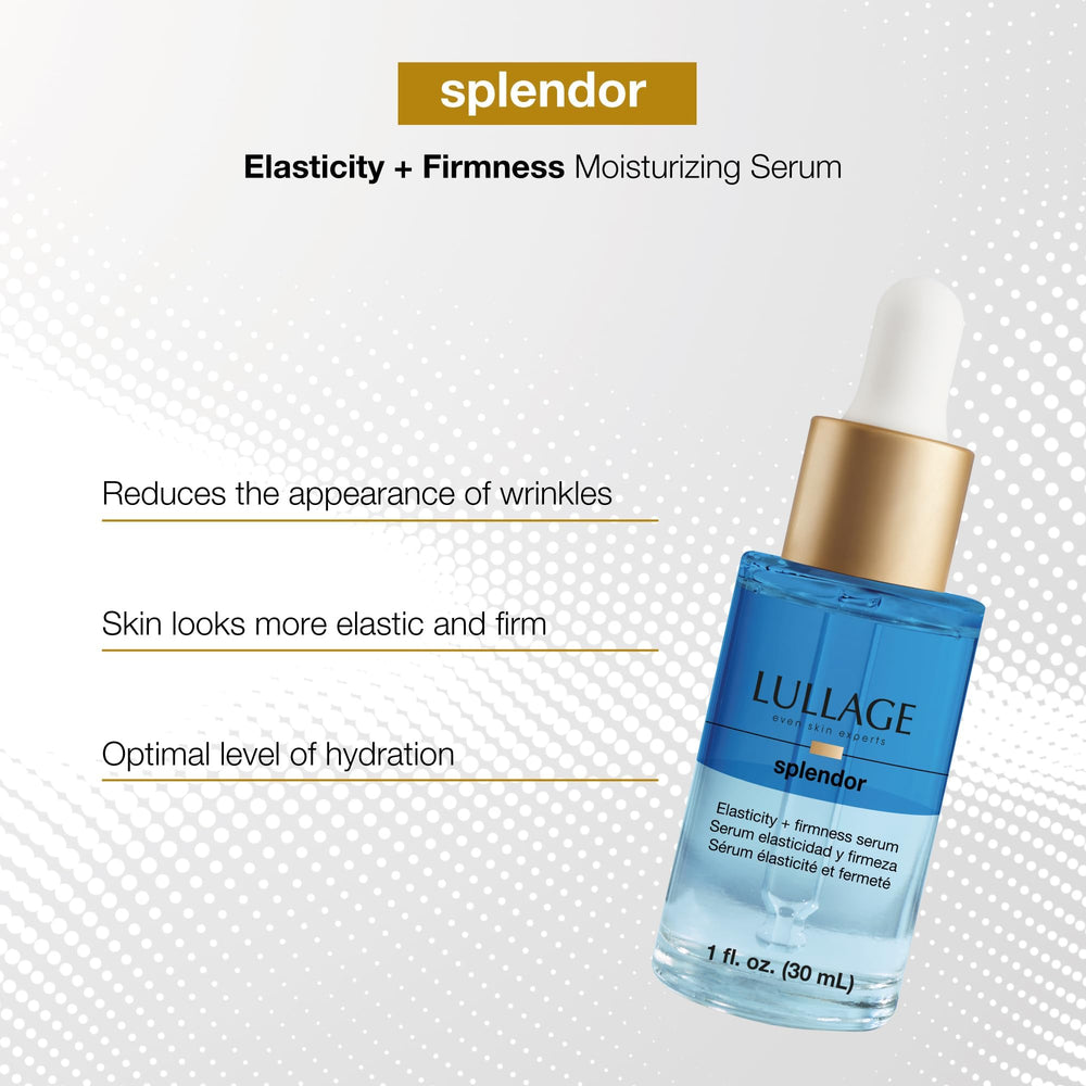 LULLAGE Splendor serum-texture applying demonstrates quick absorption and hydration.