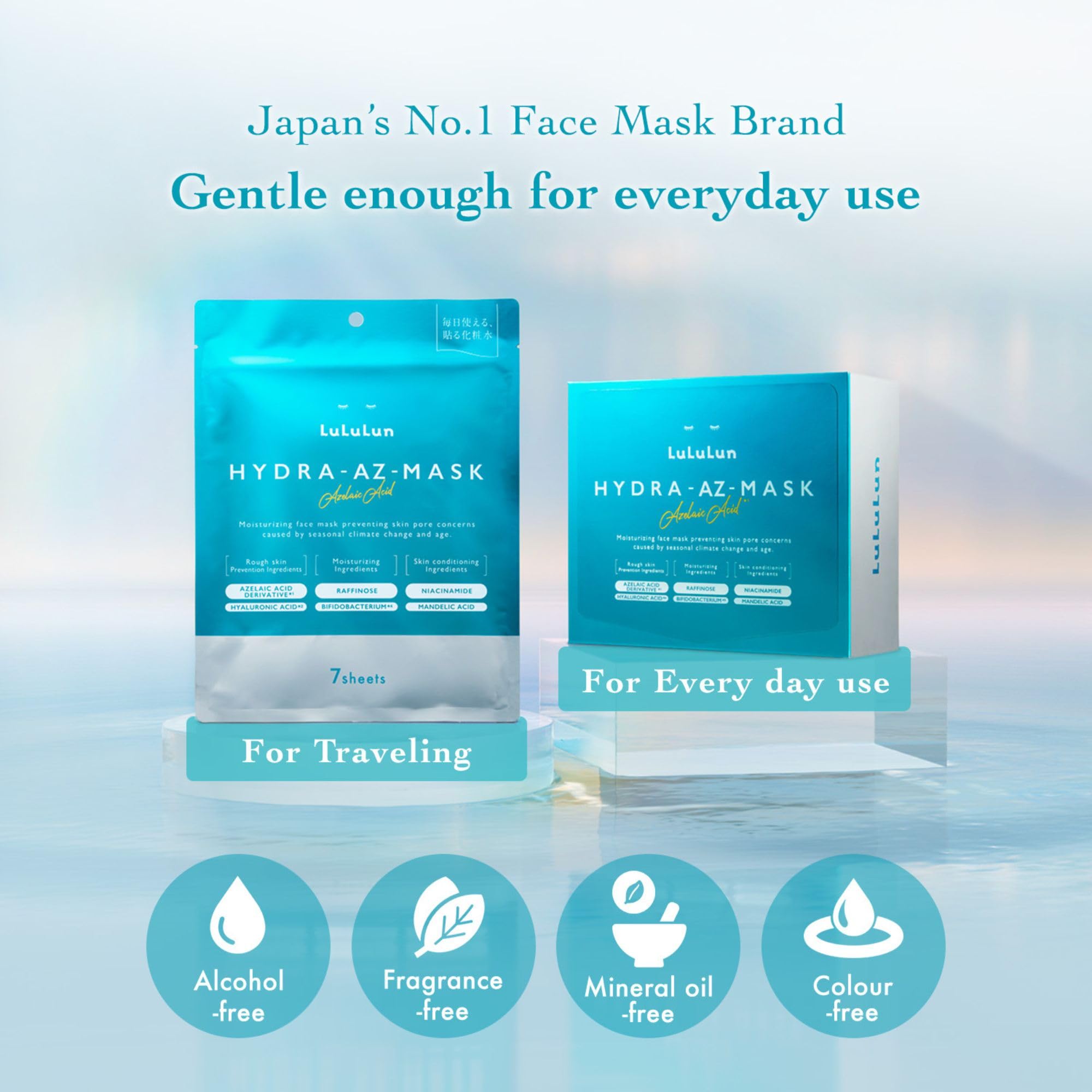 Lululun daily-use sheet mask packaging shown for bulk replenishment.