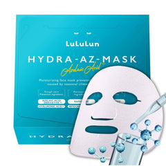 Lululun hydrating face mask close-up, lasting moisture for sensitive skin.