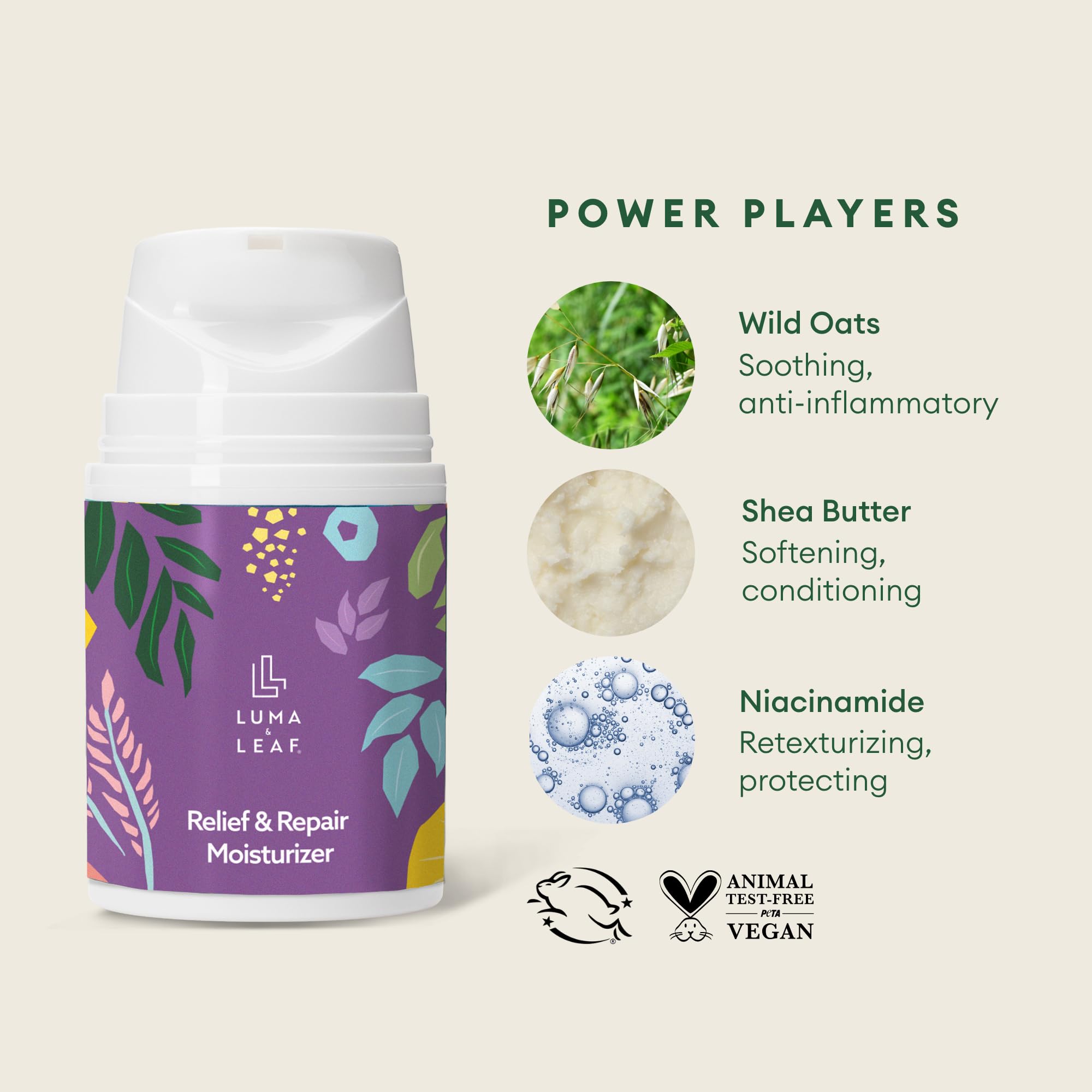 LUMA & LEAF with shea butter nourishes dry skin for comfort