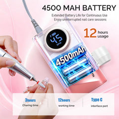 Lumcrissy travel-friendly nail drill battery enables cordless use anywhere