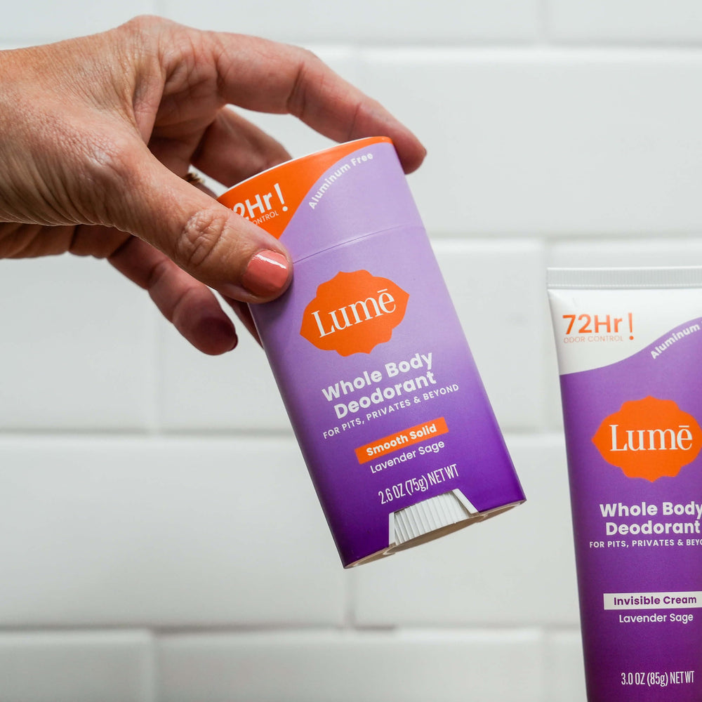 Lume 72 hour odor control claim for extended protection.