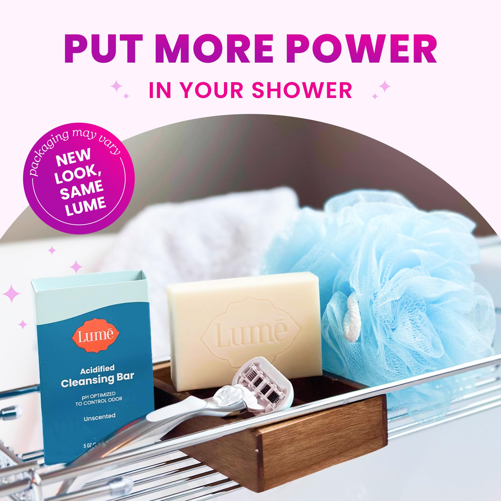 Product packaging and bar display ready for bathroom shelf.