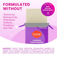 Lume Acidified Cleansing Bar delivers 24-hour odor control after shower