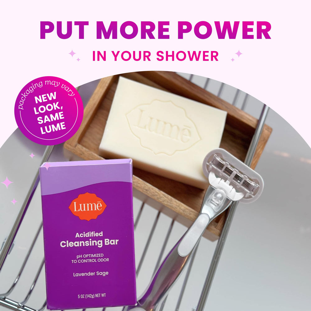 Lume Acidified Cleansing Bar after-use skin looks hydrated and balanced