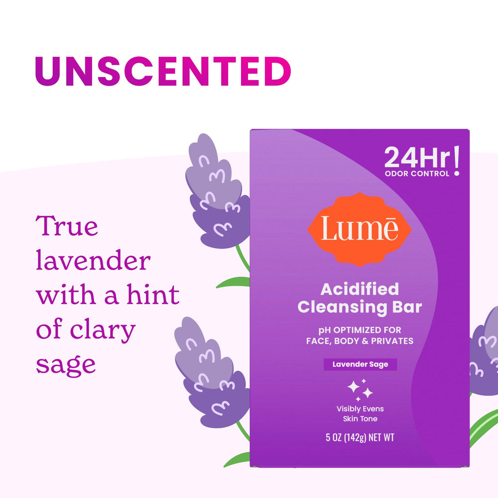 Lume 5 oz Acidified Cleansing Bar, convenient daily size