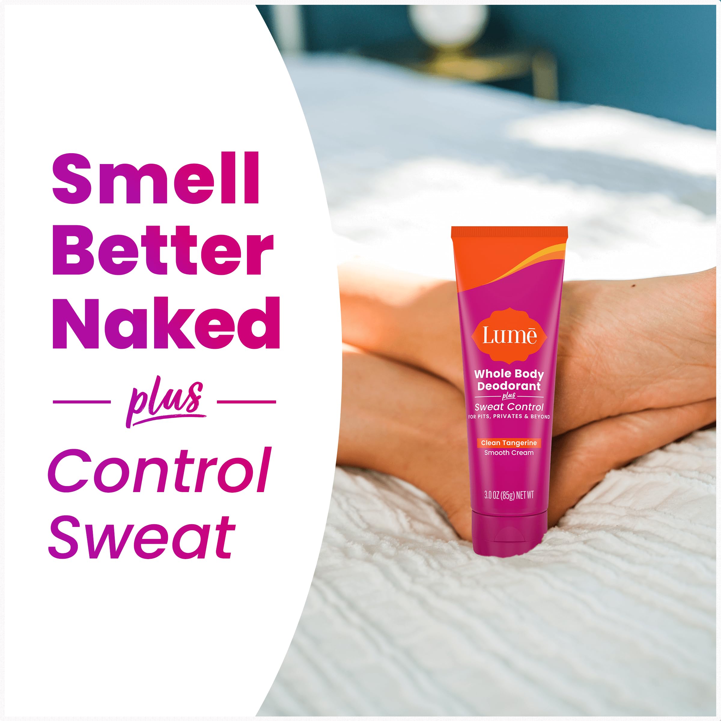 Lume pea-sized amount instruction for targeted scent control.