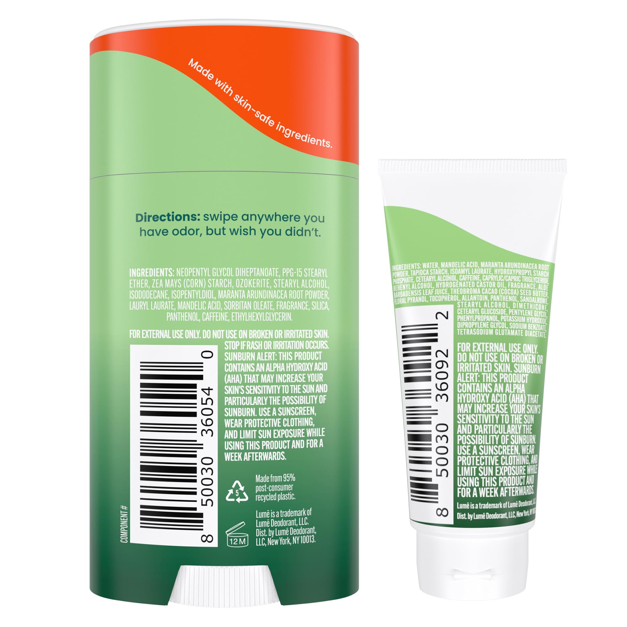 Application areas for Lume on arms and body