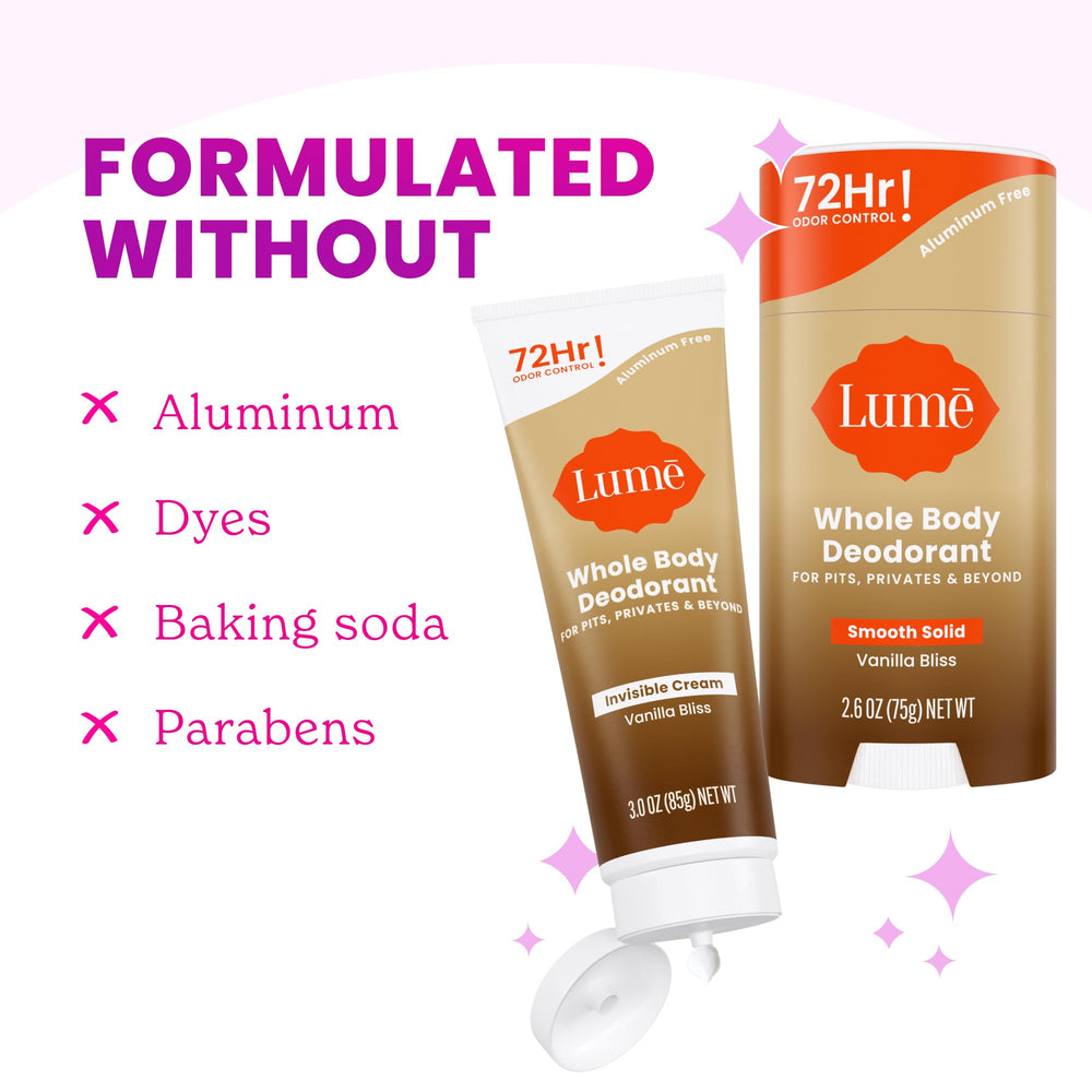 Lume bundle packaging front highlights value and comprehensive odor protection.