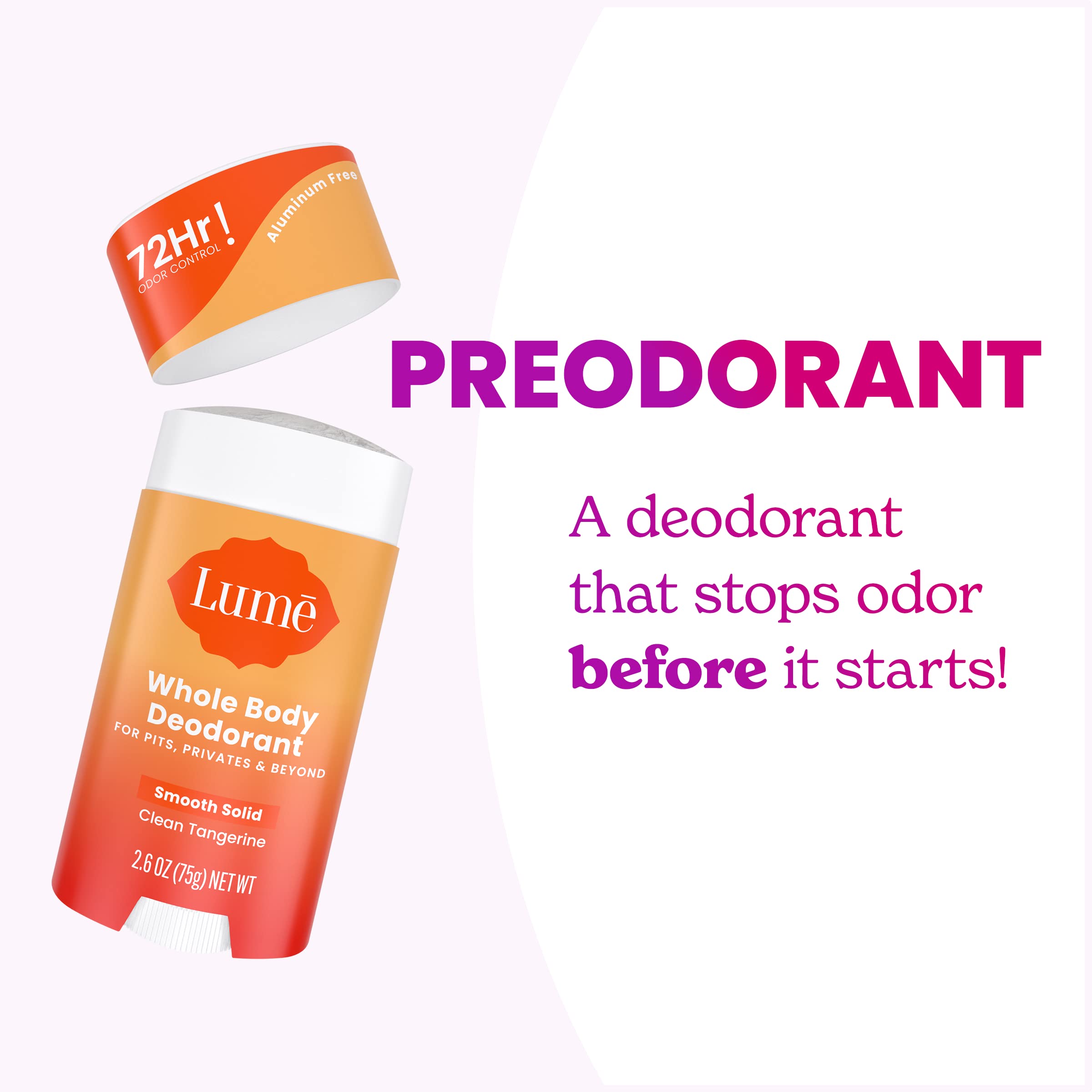 Lume Clean Tangerine scent delivers a bright citrus clean