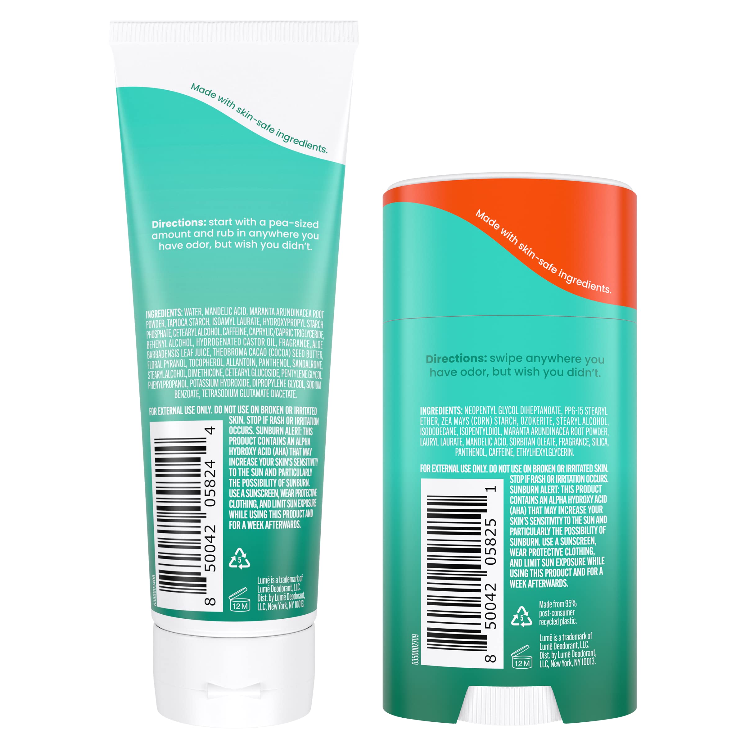 Lume mint cucumber cream on skin during application for gentle protection.