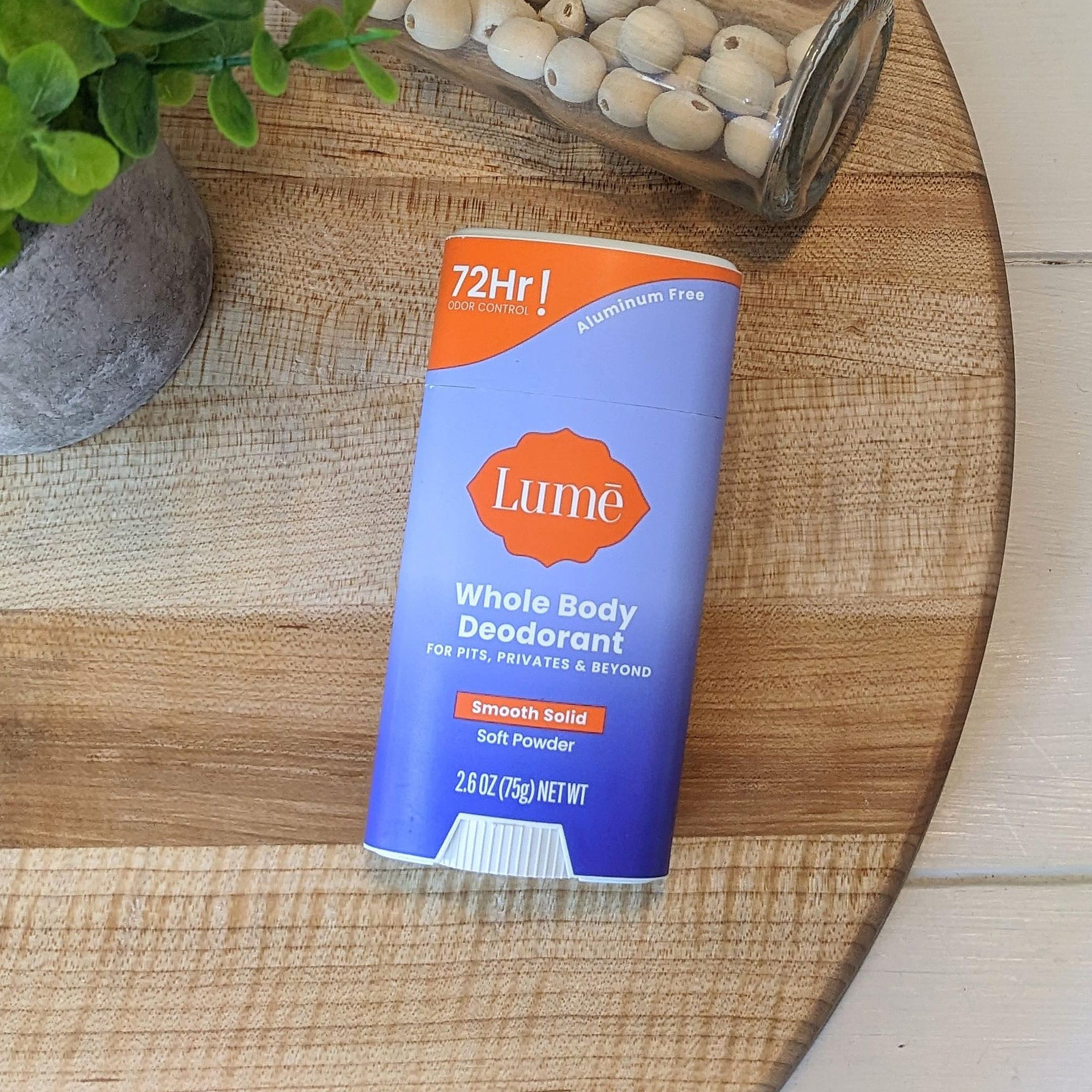 Lume deodorant application on skin demonstrates easy swipe for odor control