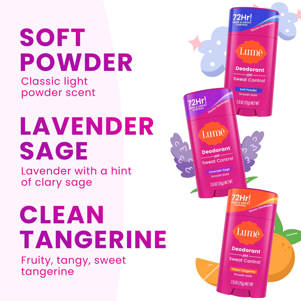 Lume Deodorant Plus Clean Tangerine application demonstrates easy glide