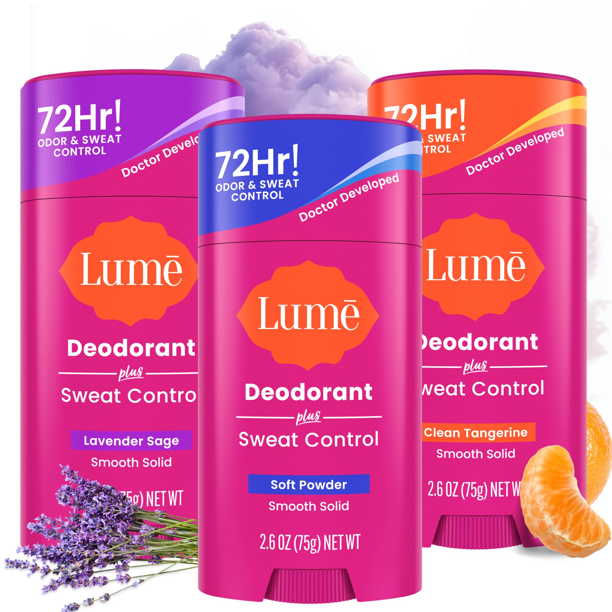 Lume Deodorant Plus Lavender Sage close-up for daily freshness