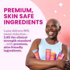 Lume Deodorant Plus Sweat Control 2-pack packaging shown for convenience