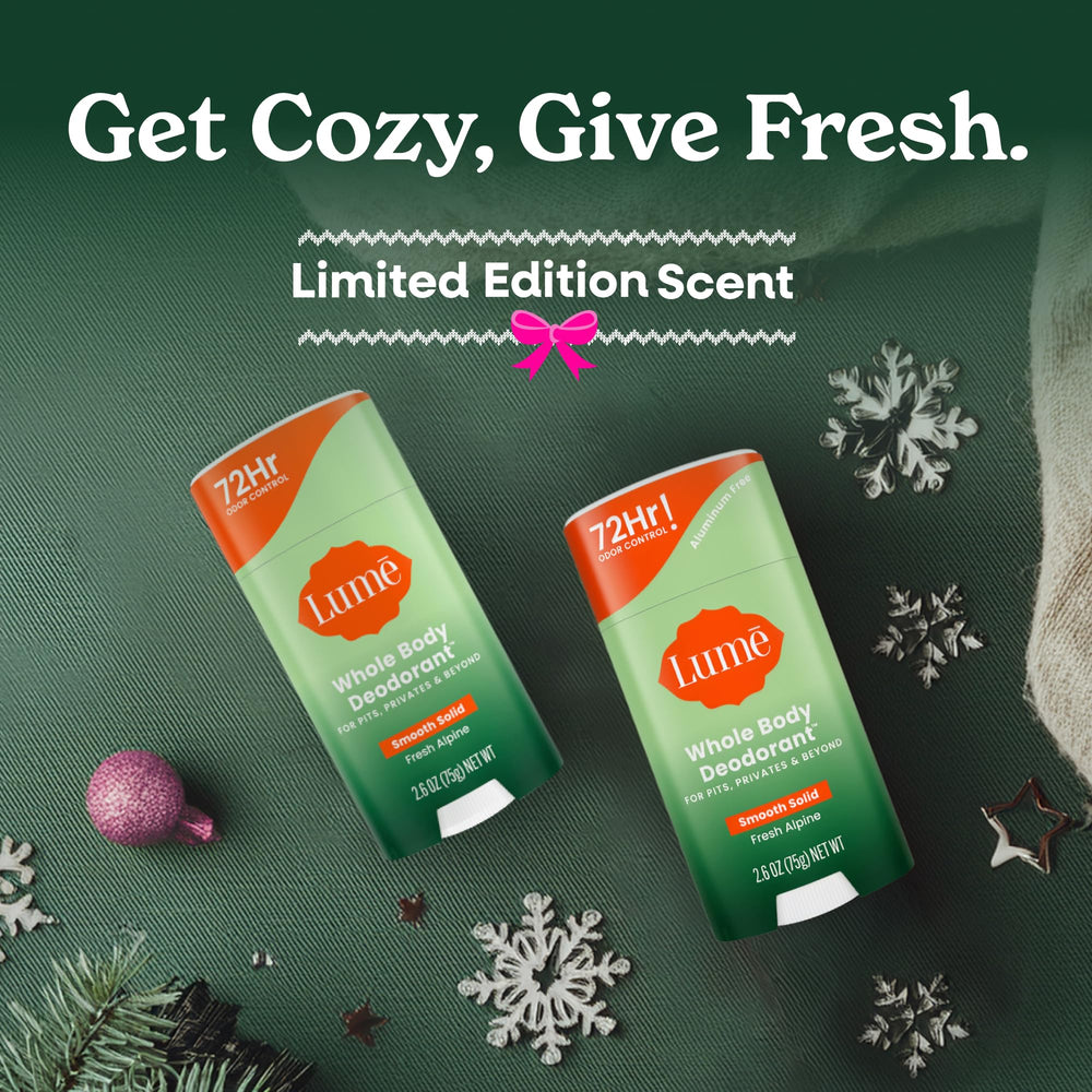 Lume Fresh Alpine packaging with forest-green color for a clean look.