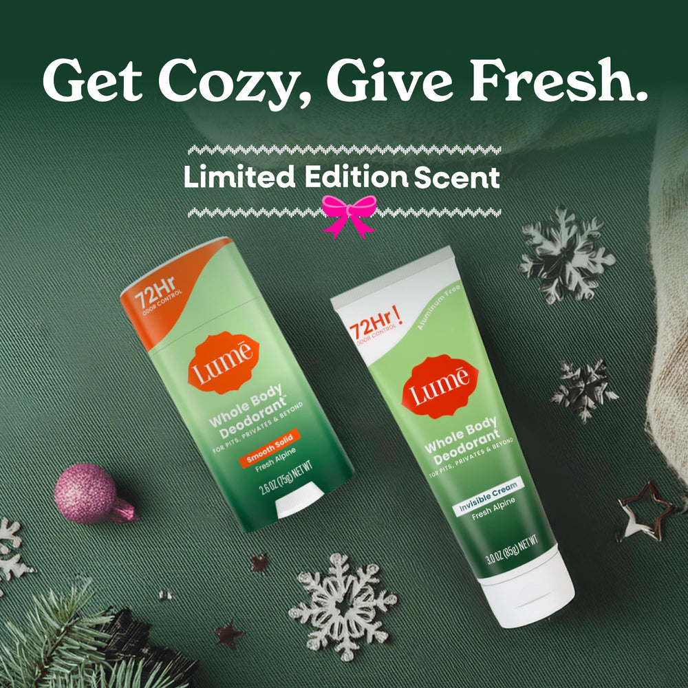 Lume Fresh Alpine tube in use provides all-day odor control.