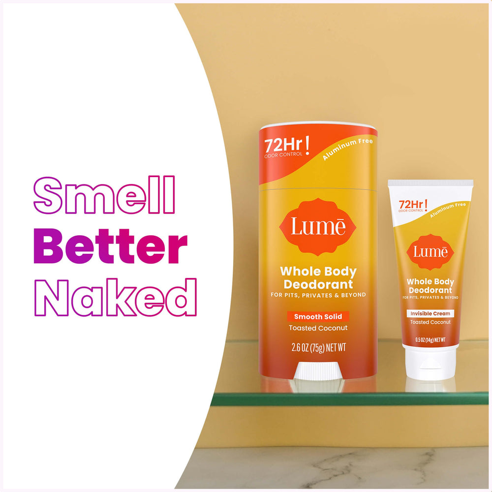 Lume hypoallergenic skin loving design shown for sensitive areas.