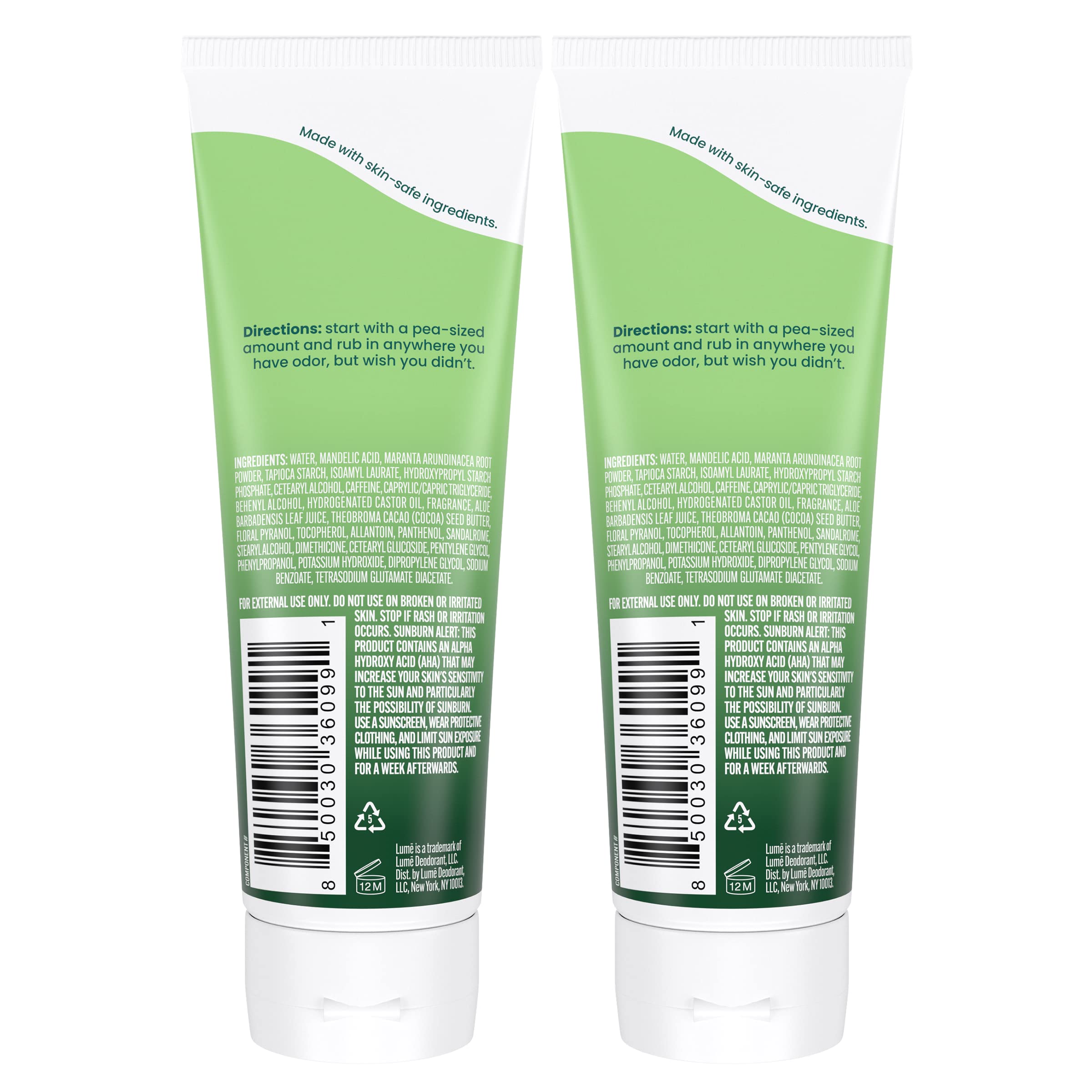 Lume Fresh Alpine packaging box highlights aluminum‑free and baking soda‑free formula.