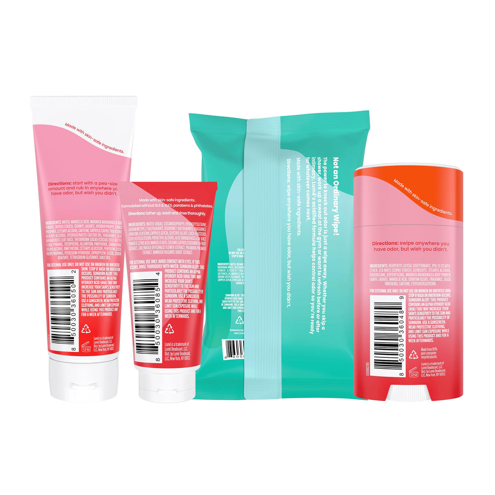 Lume Peony Rose Invisible Cream Tube deodorant applied for seamless protection.