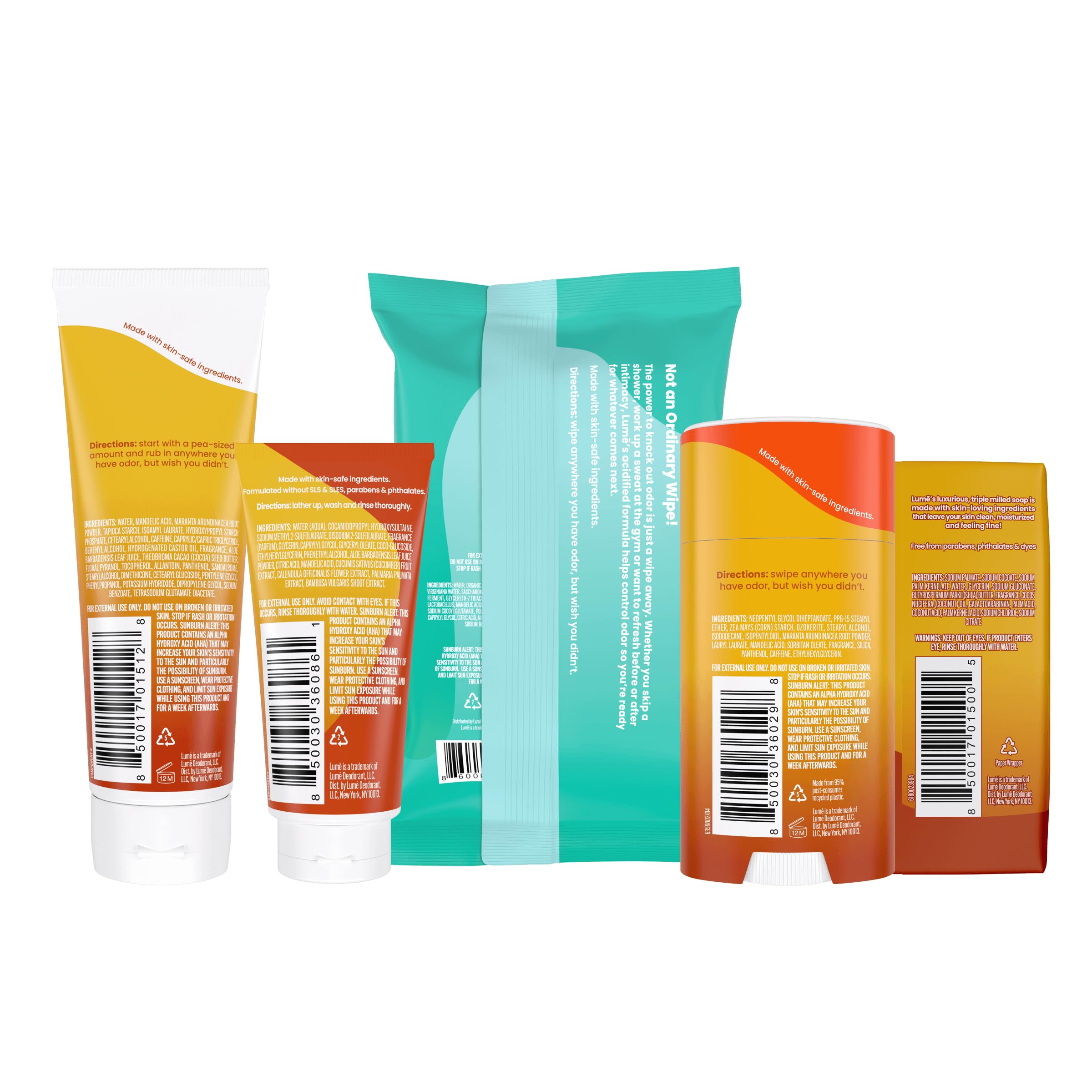 Lume smooth solid deodorant stick close-up for everyday freshness