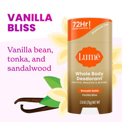 Close-up of applying Lume smooth solid stick for even odor protection.