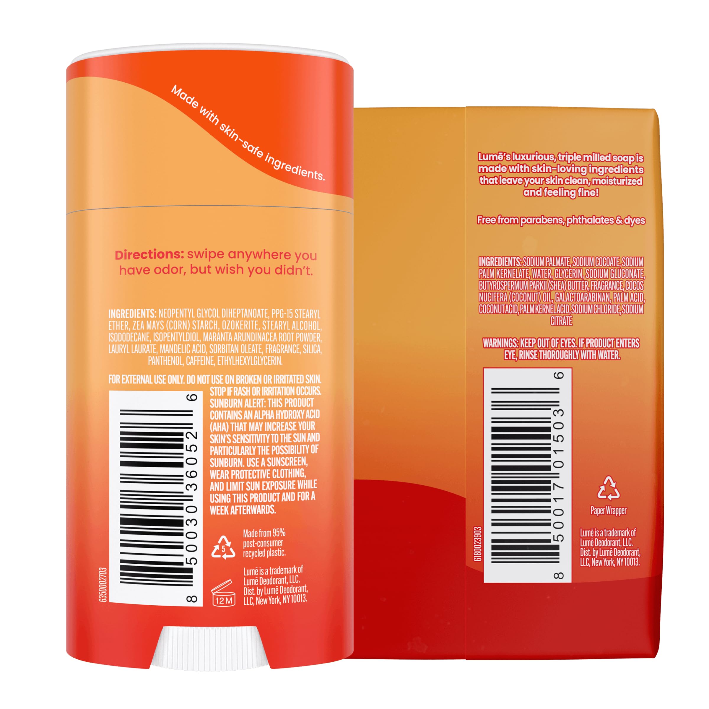 Lume soap triple-milled bars 2-pack highlighting gentle cleansing and scent.