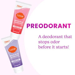 Lume Soft Powder scent cream being rubbed on skin