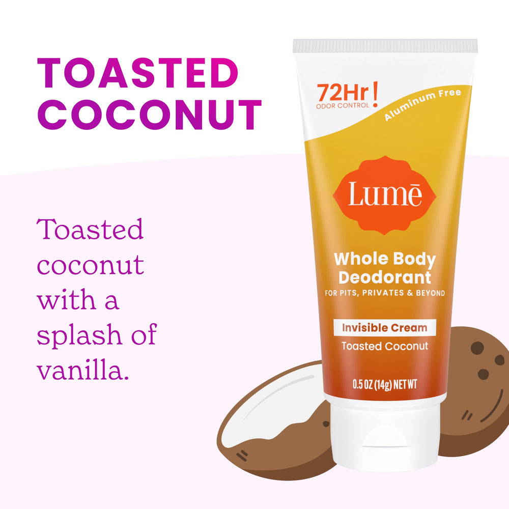 Lume toasted coconut vanilla scent adds pleasant aroma to daily routine